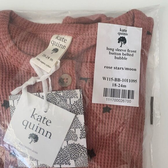 Kate Quinn Organics Baby Girl Long Sleeve Front Button Belted Bubble 18-24 month - Picture 5 of 5